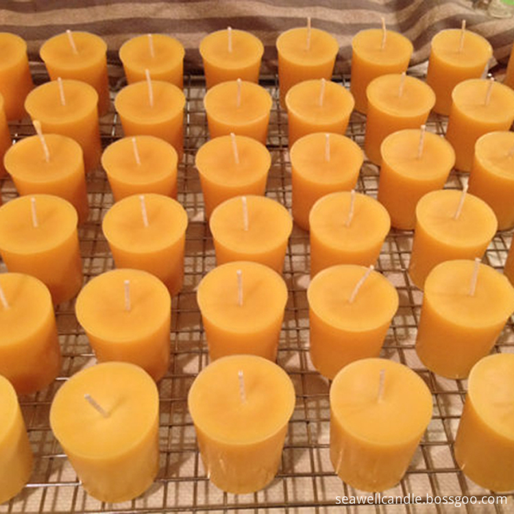 100 Pure Natural Beeswax Votive Candles 3