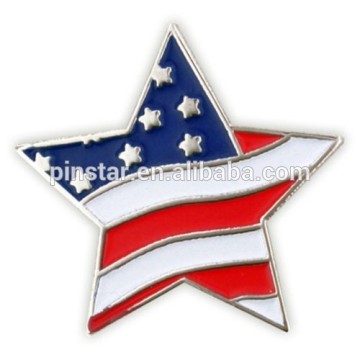 Star shape metal lapel pin American Flag Patriotic Lapel Pin