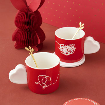 Nordic Design Couple Gift Box: Wedding and Valentine's Day Cup Mug Set