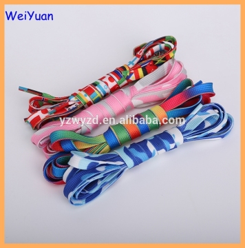 cunstomized flat tube printed rainbow shoe laces colored shoelaces