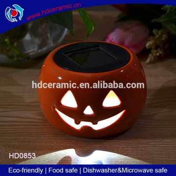 personalize grimace pumpkin shape solar light ceramic body