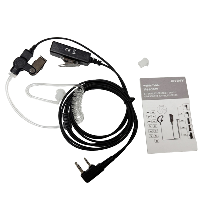 Air Tube Earphones Throat Microphone PTT Walkie Talkie E83W-K,universal K-head Noise Reduction Adjustment air Duct in Ear