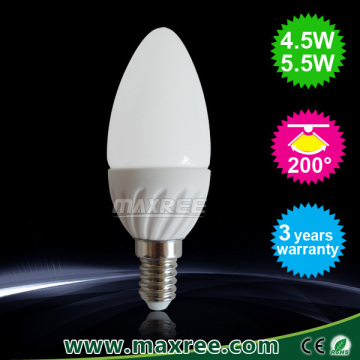 Candle LED Bulb, High quality indoor aluminium-plastic E14 5.5W Candle LED Bulb