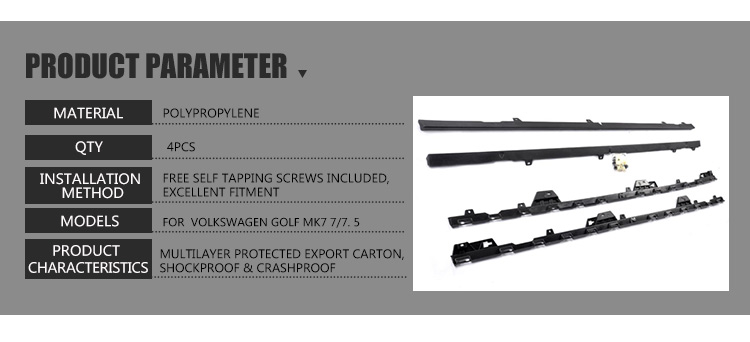 ABS car side skirt kit for Volkswagen Golf MK7 7and 7. 5 2014-2018