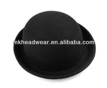 ladies fashionalble black soft felt top hat/hats