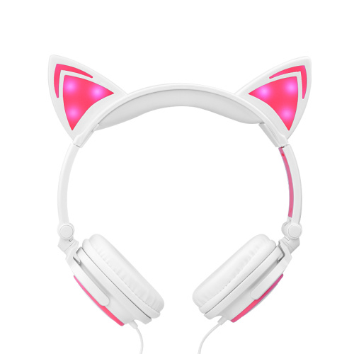 Hot Selling Light Up Cat Ear Wired Headphones