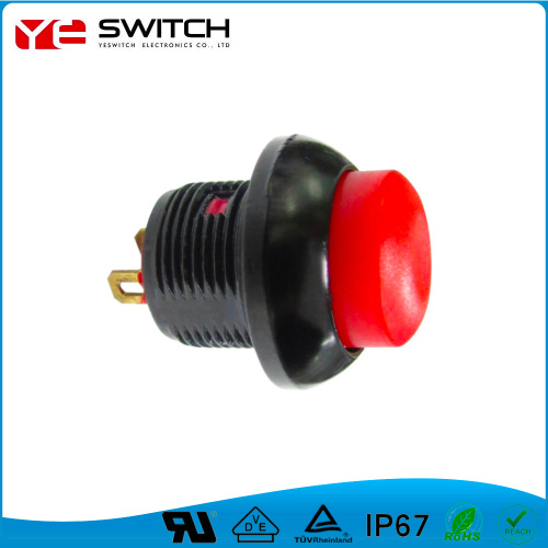 Drukknop switch ip67 met draad 12 mm