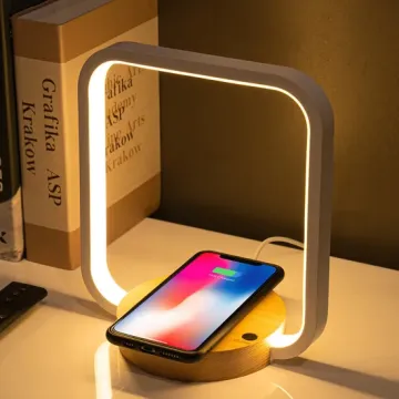 Modern LED Bedside Lamp with Wireless Charging Station