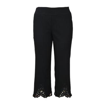 Ladies Millenium Crop Triangle Crochet Lace Leg Opening