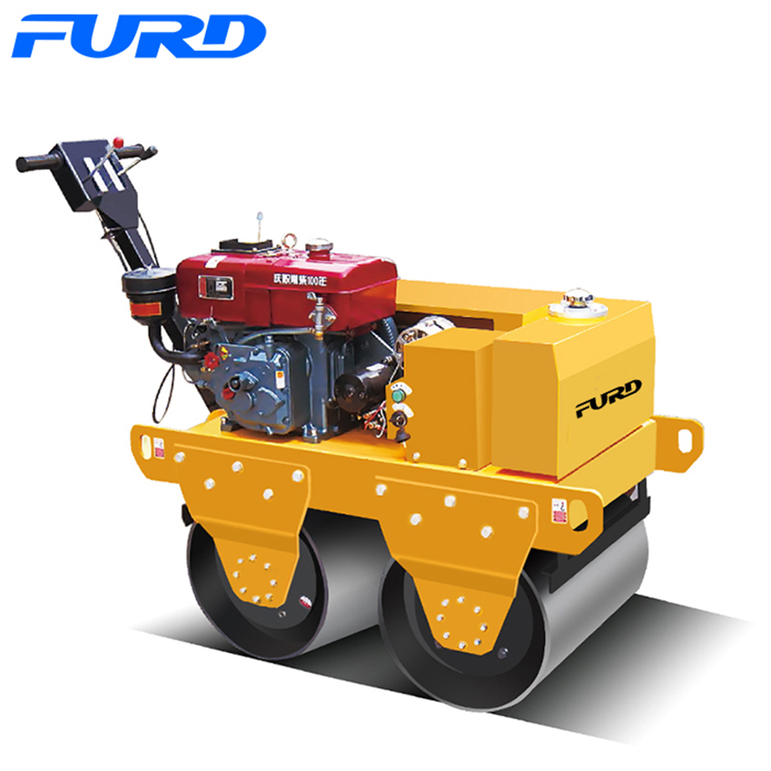 Gasoline diesel walking walking walking roller small 325kg belt vibratory roller