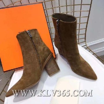 New Fashion Designer Women Ladies Winter Sheep Leather High Heel Boots
