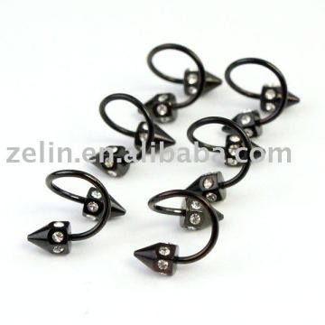 Anodized titanium twister rings body piercing jewelry