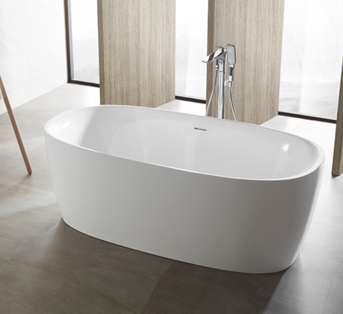 60 Inch Alcove Tub Freestanding Acrylic Bathroom Tubs White Round Bathtub