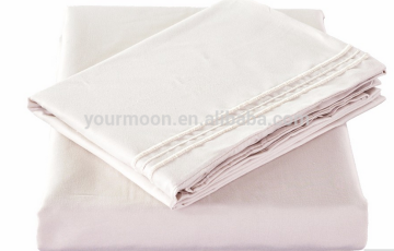 Embroidered 100% finest combed cotton bed sheet set/sheets