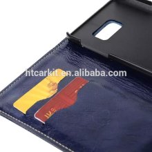 Luxury CRAZY HORSE wallet case for samsung galaxy note 5 phone