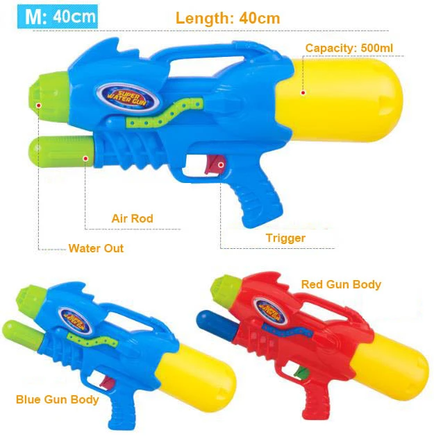 2018 Summer Hot Sale Kid's Sand Water Gun Play Toy by Air Pressure Kids' Water Pistols Fastest 40cm 500ml (M)