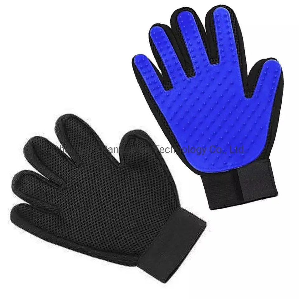 Pet Grooming Gloves Gentle Deshedding Brush Glove Efficient Pet Hair Remover Mitt Enhanced Five Finger Design
