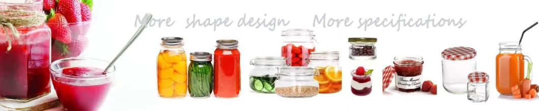 Hot-Selling Square Shaped Glass Bottle Jam Honey Mason Jar Silicon Rubber Ring with Metal Lid