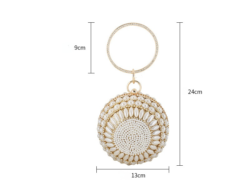 Fashion Wedding Bridal Ladies Crystal Pearl Beaded Ball Purse Women Dinner Purse Evening Shiny Rhinestone Clutches Bags