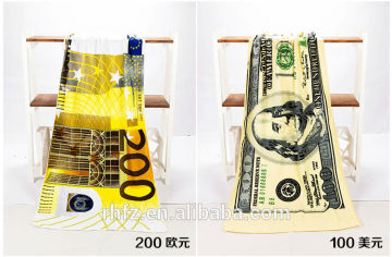 customized Microfiber Money full color printed beach towel USD