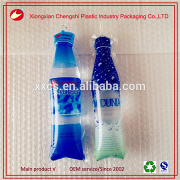 New promotion customized 400ml bottle shaped plastic water bag