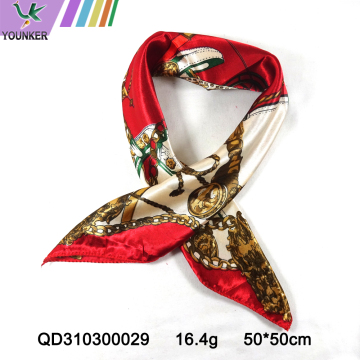 RED CHAIN SATIN SCARF