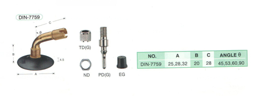 Valvola del pneumatico per moto DIN-7759