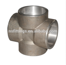 F321 forged ASME B16.11 cross sw pipefittings class3000/6000 stainless steel