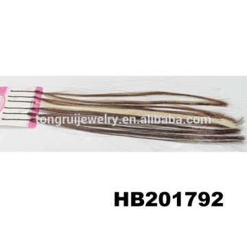 grey color straight long human hair clip in hair extension wholesale