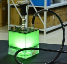 Clear LED Shisha Hookah One Hose Big Smoke Acrylic Hookah Set