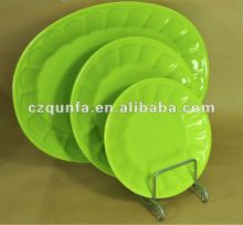 Oval green home hotel ceramic plate