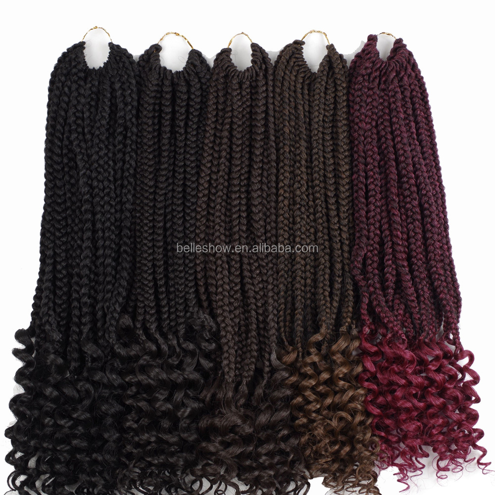 Hot sell wholesale 18inch synthetic hair extensions Senegalese curly twist cheap curly box braids
