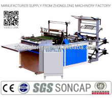 Side sealing and cutting bag making machine