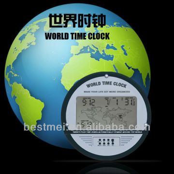 exquisite large LCD world time clock