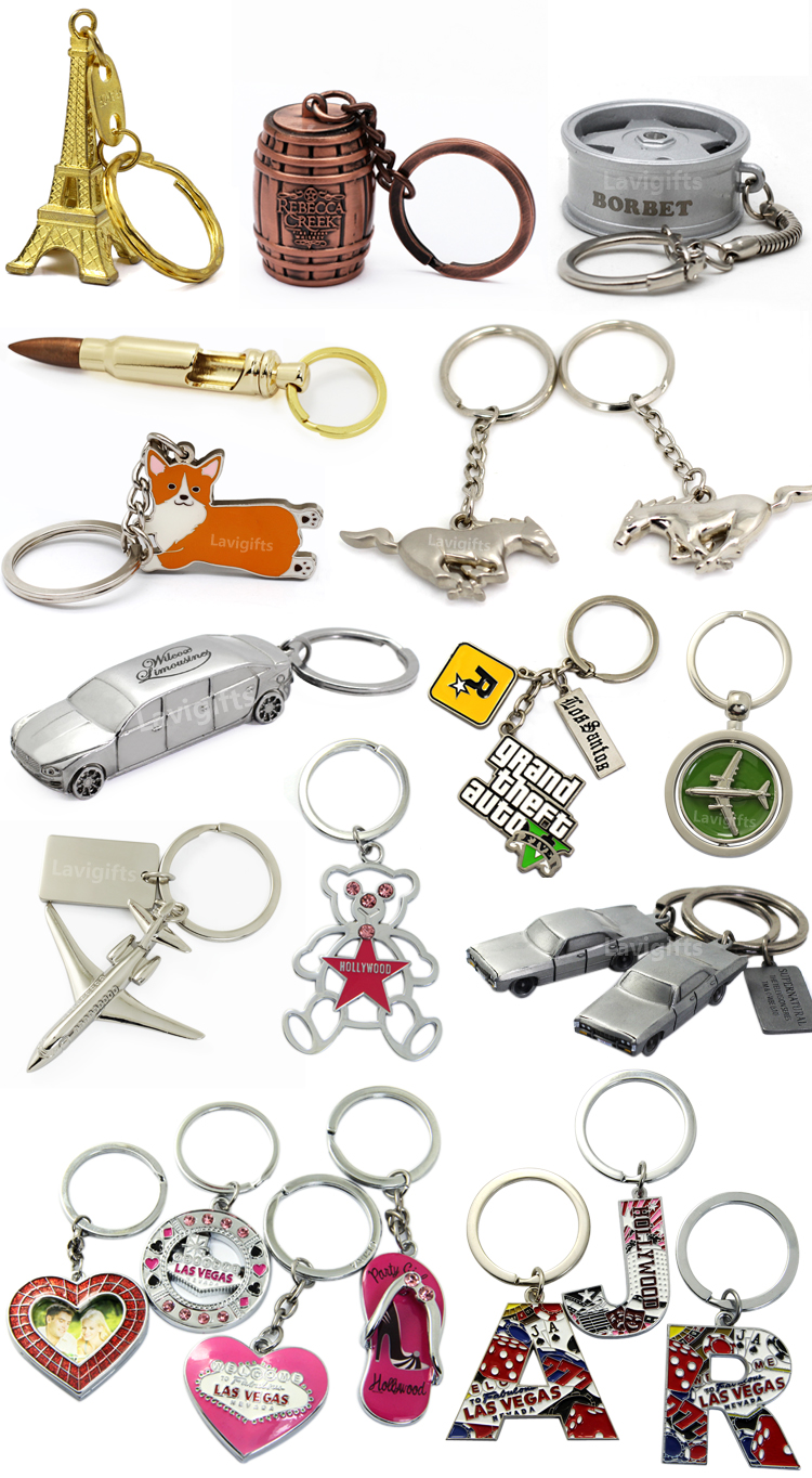 Wholesale Funny Custom 3D Gold Logo Metal Bullet Key Chain Keychain With Bottle Opener