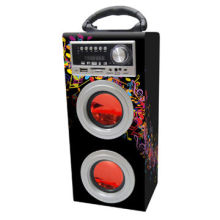 Portable speaker with LED screen, USB reader, microSD card slot and FM radio