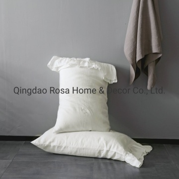 100% Stone Washed Pure Linen Ruffled Pillowcase