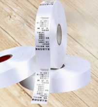 Wholesale Price Cut Satin Label Ribbon Single Side for Printing Garment Care Label 100% Recycled