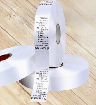 Wholesale Price Cut Satin Label Ribbon Single Side for Printing Garment Care Label 100% Recycled