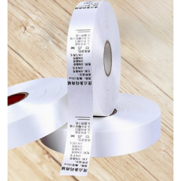 Wholesale Price Cut Satin Label Ribbon Single Side for Printing Garment Care Label 100% Recycled