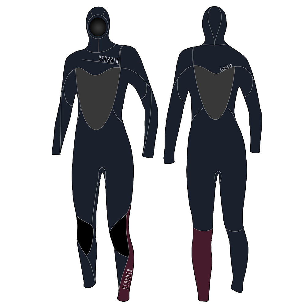 Phụ nữ trên bờ biển 5/4/3 mm Hooded ngực Zip OEM FullSuit Wetsuits