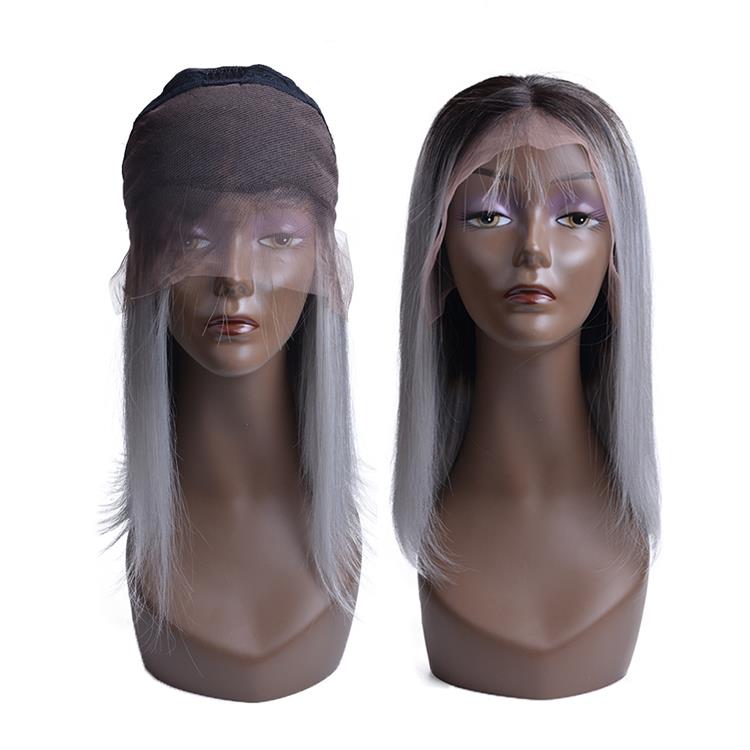 New Arrival Raw Indian Hair Bob Wigs Ombre 1B/Grey Human Hair  Wig Short Straight Lace Front Wig For Black Women