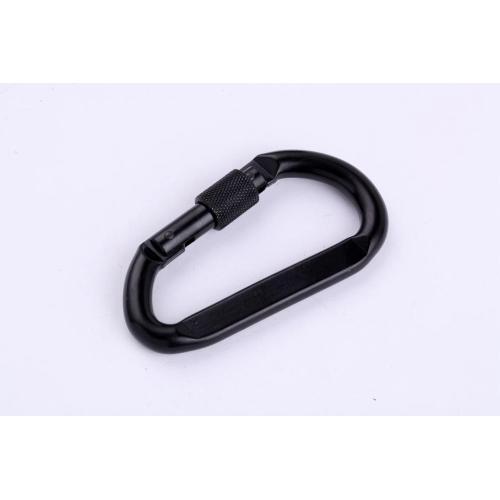 블랙 컬러 Dee 모양 강한 Carabiner 나사 잠금