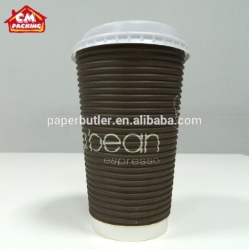 Hot drink cups disposable ripple wall paper cups top hot sale
