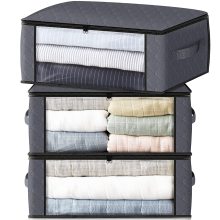 Large Foldable Nonwoven Underbed Storage Bag for Blankets and Quilts