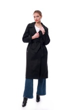 Long black trench coat