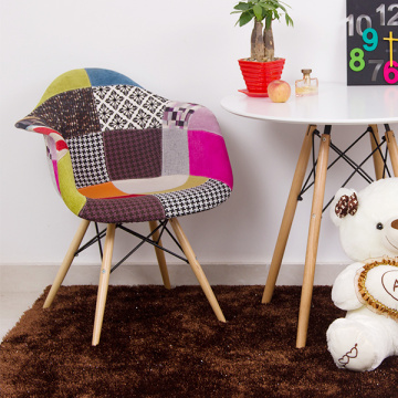 Eames Full Fabric Covered Armchair with Wood Leg