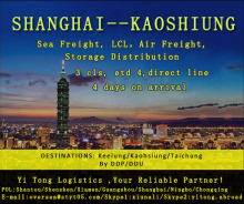 Shanghai Sea Freight to Kaoshiung