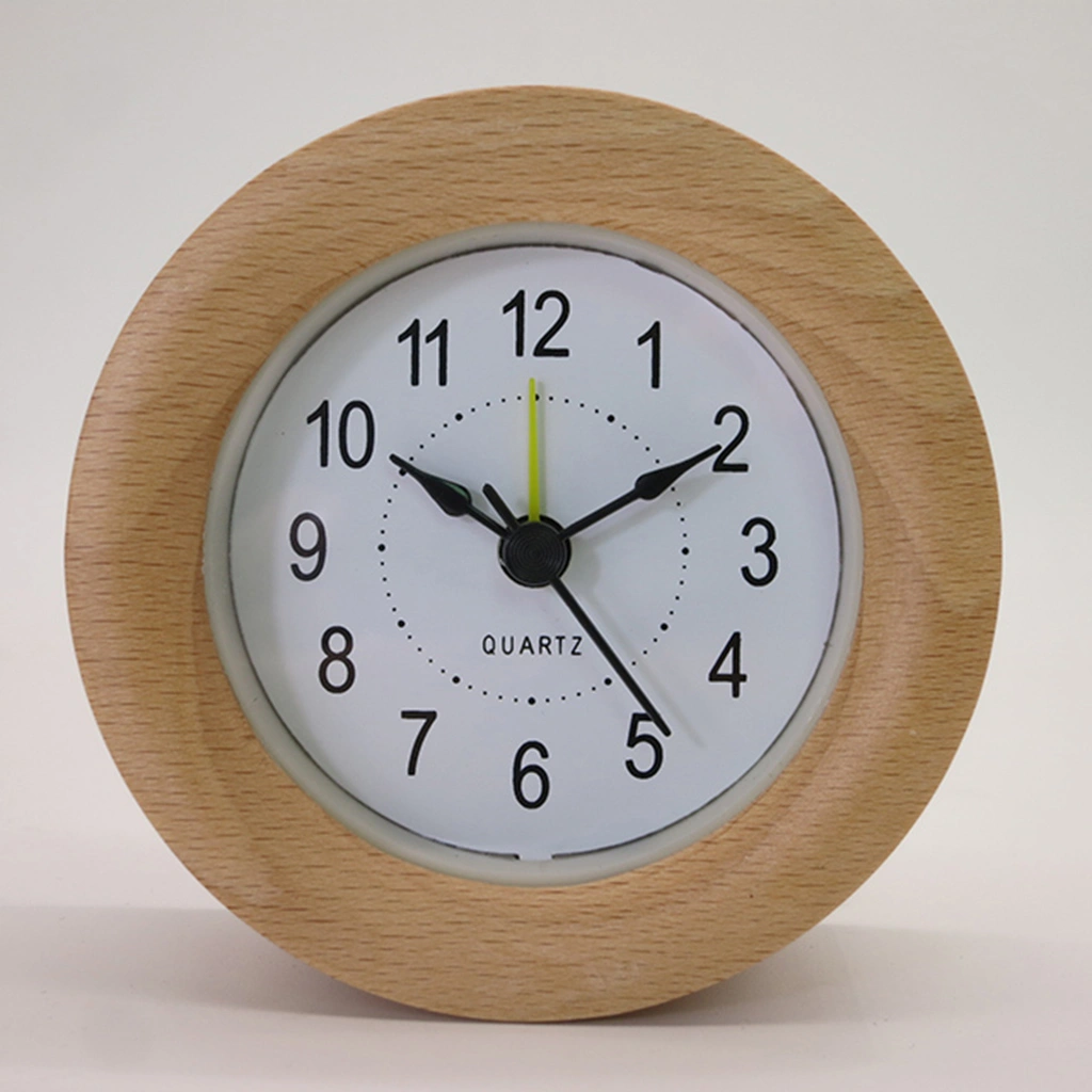 92mm Wooden Alarm Clock Hotel Table Clock