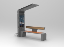 Modern Solar Bench with Auto-Cleaning Seats